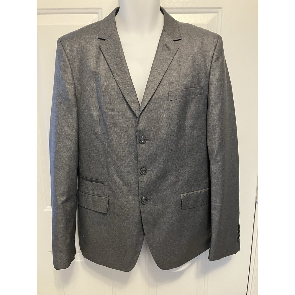 Zara Man Men's Size US 42 Gray Cotton‎ Blend Blazer Jacket